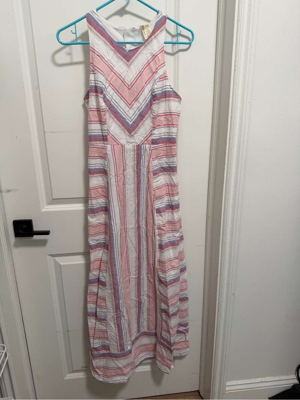 Japna red,White and blue Striped Maxi Dress